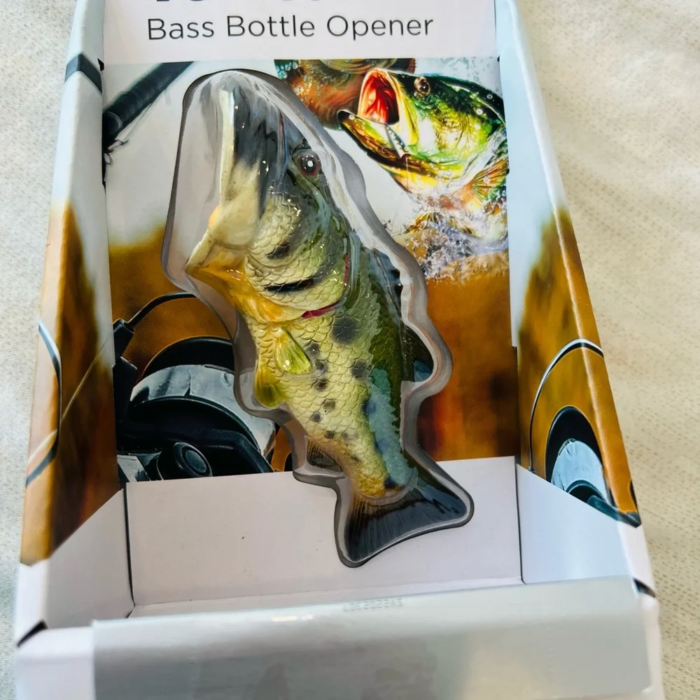 New Bass Bottle Opener - Green Fish Design